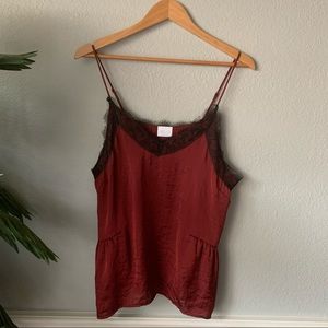 Abound Satin Lace Trim Babydoll Cami